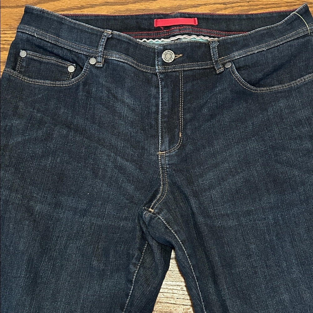 LLBean Flannel Lined Classic Dark Blue Straight Leg Jeans Size 10 - Picture 15 of 15